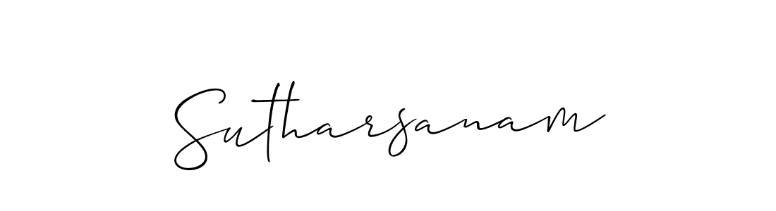 Use a signature maker to create a handwritten signature online. With this signature software, you can design (Allison_Script) your own signature for name Sutharsanam. Sutharsanam signature style 2 images and pictures png