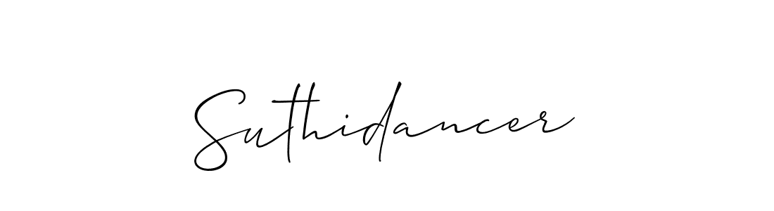 if you are searching for the best signature style for your name Suthidancer. so please give up your signature search. here we have designed multiple signature styles  using Allison_Script. Suthidancer signature style 2 images and pictures png