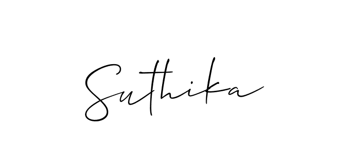 You should practise on your own different ways (Allison_Script) to write your name (Suthika) in signature. don't let someone else do it for you. Suthika signature style 2 images and pictures png