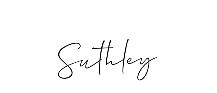 Use a signature maker to create a handwritten signature online. With this signature software, you can design (Allison_Script) your own signature for name Suthley. Suthley signature style 2 images and pictures png