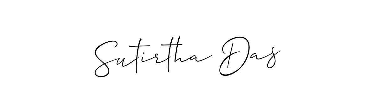 How to make Sutirtha Das name signature. Use Allison_Script style for creating short signs online. This is the latest handwritten sign. Sutirtha Das signature style 2 images and pictures png