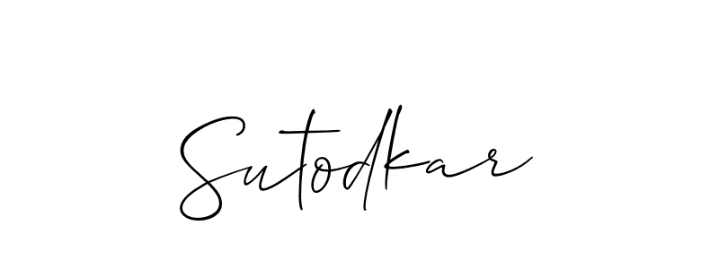 Sutodkar stylish signature style. Best Handwritten Sign (Allison_Script) for my name. Handwritten Signature Collection Ideas for my name Sutodkar. Sutodkar signature style 2 images and pictures png