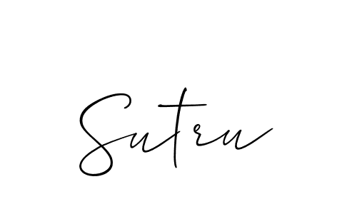 Design your own signature with our free online signature maker. With this signature software, you can create a handwritten (Allison_Script) signature for name Sutru. Sutru signature style 2 images and pictures png