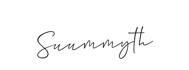 Use a signature maker to create a handwritten signature online. With this signature software, you can design (Allison_Script) your own signature for name Suummyth. Suummyth signature style 2 images and pictures png