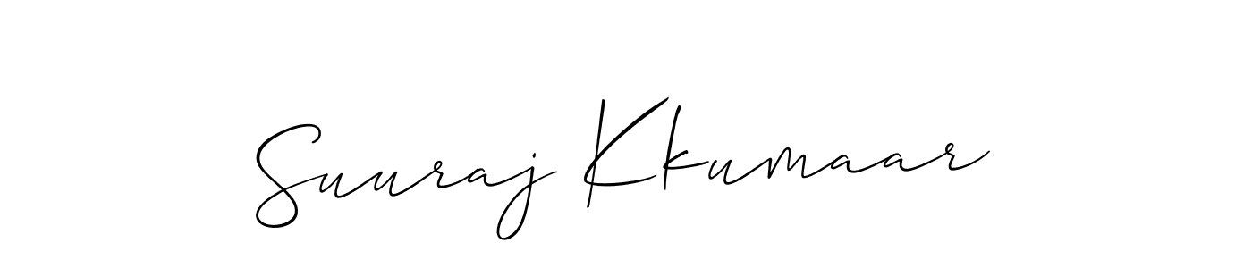 You should practise on your own different ways (Allison_Script) to write your name (Suuraj Kkumaar) in signature. don't let someone else do it for you. Suuraj Kkumaar signature style 2 images and pictures png