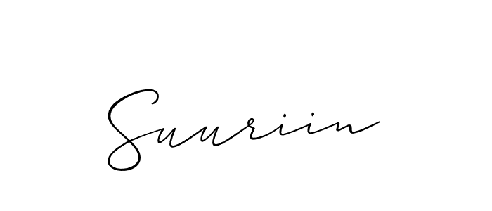 if you are searching for the best signature style for your name Suuriin. so please give up your signature search. here we have designed multiple signature styles  using Allison_Script. Suuriin signature style 2 images and pictures png