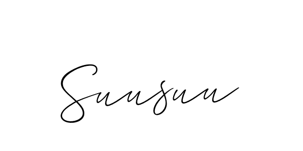 Use a signature maker to create a handwritten signature online. With this signature software, you can design (Allison_Script) your own signature for name Suusuu. Suusuu signature style 2 images and pictures png