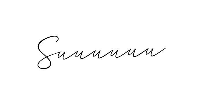 Design your own signature with our free online signature maker. With this signature software, you can create a handwritten (Allison_Script) signature for name Suuuuuu. Suuuuuu signature style 2 images and pictures png