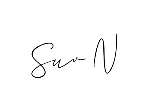 Allison_Script is a professional signature style that is perfect for those who want to add a touch of class to their signature. It is also a great choice for those who want to make their signature more unique. Get Suv N name to fancy signature for free. Suv N signature style 2 images and pictures png