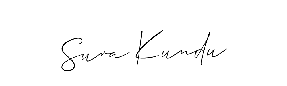 Allison_Script is a professional signature style that is perfect for those who want to add a touch of class to their signature. It is also a great choice for those who want to make their signature more unique. Get Suva Kundu name to fancy signature for free. Suva Kundu signature style 2 images and pictures png