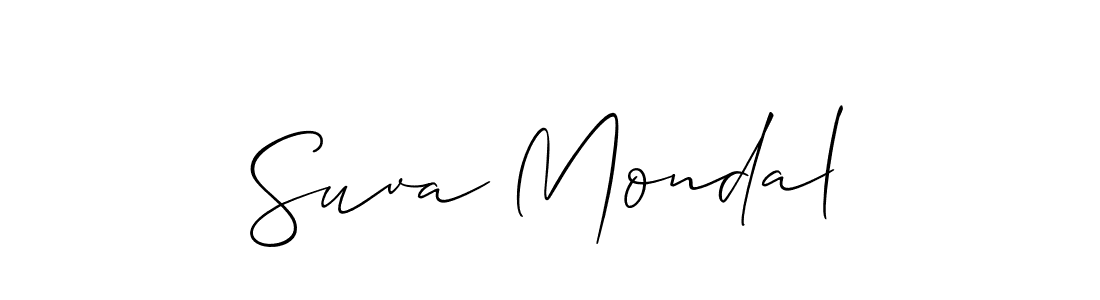 How to make Suva Mondal name signature. Use Allison_Script style for creating short signs online. This is the latest handwritten sign. Suva Mondal signature style 2 images and pictures png