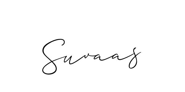 Make a beautiful signature design for name Suvaas. With this signature (Allison_Script) style, you can create a handwritten signature for free. Suvaas signature style 2 images and pictures png