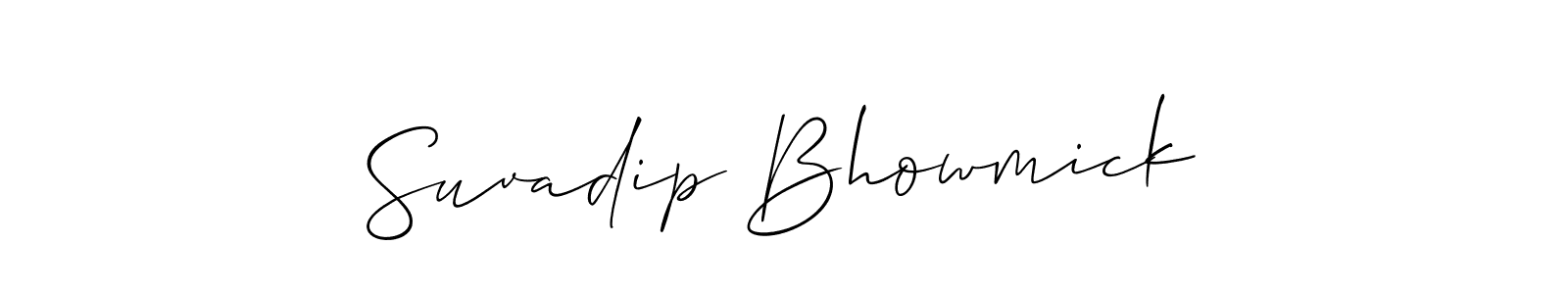 Use a signature maker to create a handwritten signature online. With this signature software, you can design (Allison_Script) your own signature for name Suvadip Bhowmick. Suvadip Bhowmick signature style 2 images and pictures png