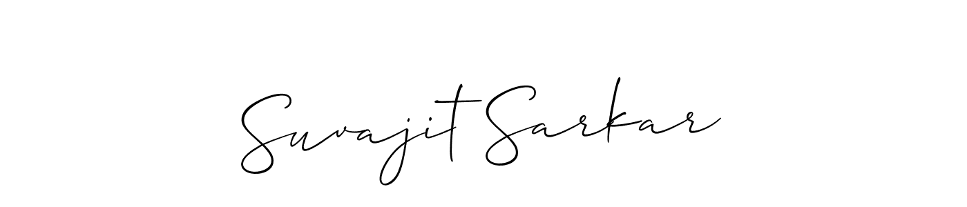 How to make Suvajit Sarkar name signature. Use Allison_Script style for creating short signs online. This is the latest handwritten sign. Suvajit Sarkar signature style 2 images and pictures png