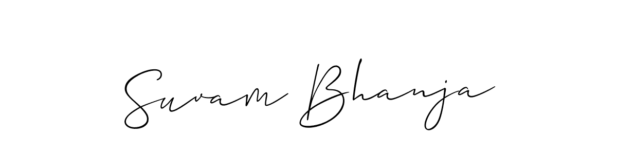 How to make Suvam Bhanja name signature. Use Allison_Script style for creating short signs online. This is the latest handwritten sign. Suvam Bhanja signature style 2 images and pictures png