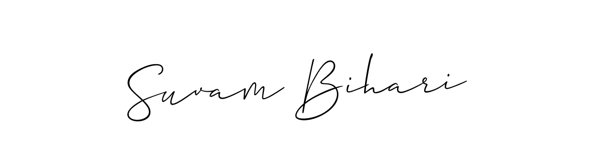 Make a beautiful signature design for name Suvam Bihari. With this signature (Allison_Script) style, you can create a handwritten signature for free. Suvam Bihari signature style 2 images and pictures png