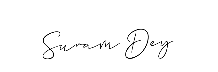 Allison_Script is a professional signature style that is perfect for those who want to add a touch of class to their signature. It is also a great choice for those who want to make their signature more unique. Get Suvam Dey name to fancy signature for free. Suvam Dey signature style 2 images and pictures png
