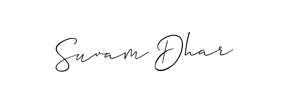 Similarly Allison_Script is the best handwritten signature design. Signature creator online .You can use it as an online autograph creator for name Suvam Dhar. Suvam Dhar signature style 2 images and pictures png