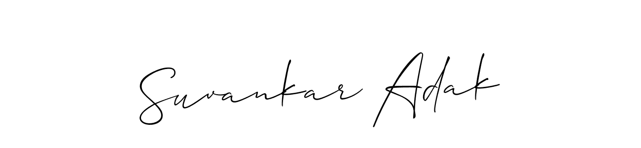 You should practise on your own different ways (Allison_Script) to write your name (Suvankar Adak) in signature. don't let someone else do it for you. Suvankar Adak signature style 2 images and pictures png