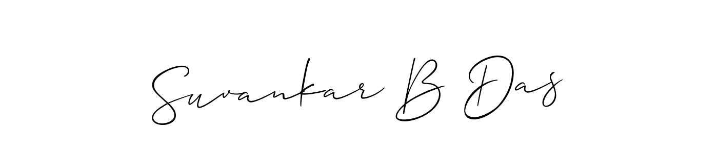 Also You can easily find your signature by using the search form. We will create Suvankar B Das name handwritten signature images for you free of cost using Allison_Script sign style. Suvankar B Das signature style 2 images and pictures png