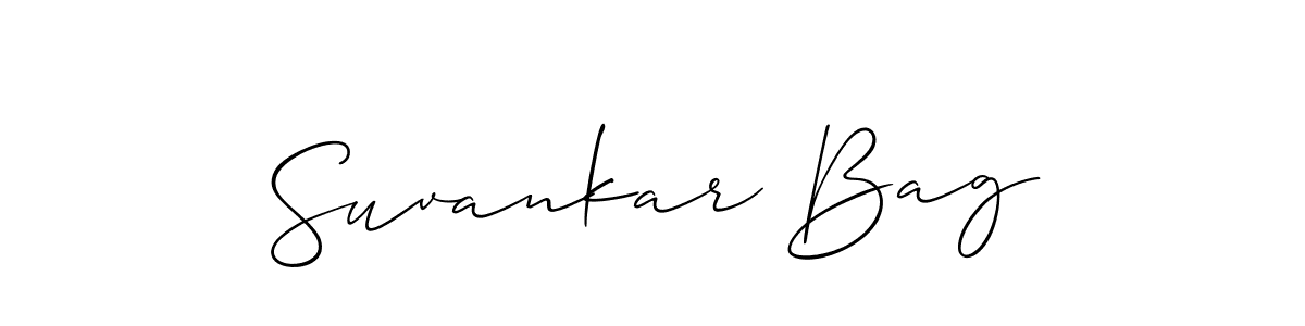 You should practise on your own different ways (Allison_Script) to write your name (Suvankar Bag) in signature. don't let someone else do it for you. Suvankar Bag signature style 2 images and pictures png