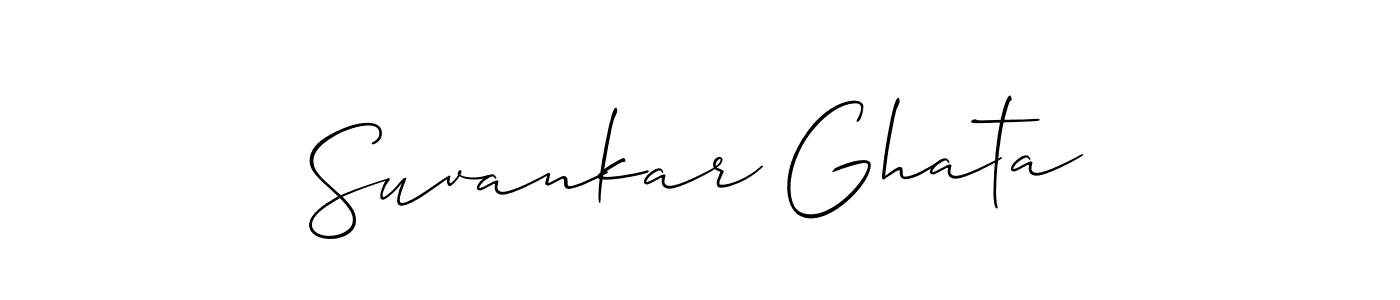It looks lik you need a new signature style for name Suvankar Ghata. Design unique handwritten (Allison_Script) signature with our free signature maker in just a few clicks. Suvankar Ghata signature style 2 images and pictures png