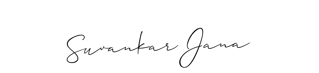 This is the best signature style for the Suvankar Jana name. Also you like these signature font (Allison_Script). Mix name signature. Suvankar Jana signature style 2 images and pictures png