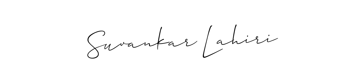 The best way (Allison_Script) to make a short signature is to pick only two or three words in your name. The name Suvankar Lahiri include a total of six letters. For converting this name. Suvankar Lahiri signature style 2 images and pictures png