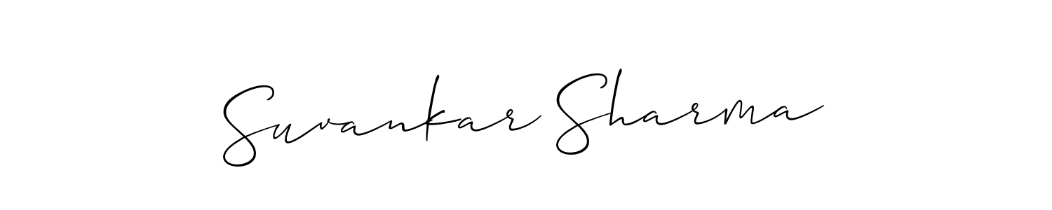 Create a beautiful signature design for name Suvankar Sharma. With this signature (Allison_Script) fonts, you can make a handwritten signature for free. Suvankar Sharma signature style 2 images and pictures png