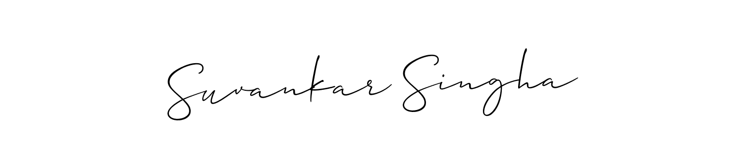 if you are searching for the best signature style for your name Suvankar Singha. so please give up your signature search. here we have designed multiple signature styles  using Allison_Script. Suvankar Singha signature style 2 images and pictures png