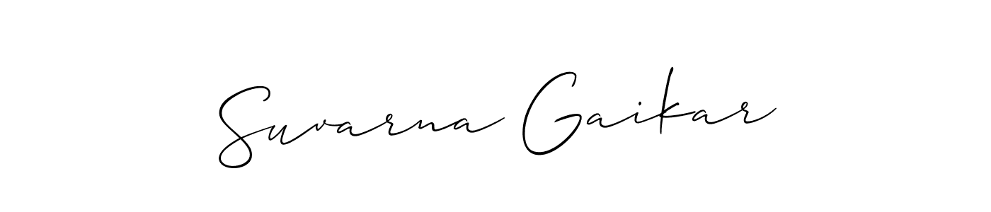 Use a signature maker to create a handwritten signature online. With this signature software, you can design (Allison_Script) your own signature for name Suvarna Gaikar. Suvarna Gaikar signature style 2 images and pictures png