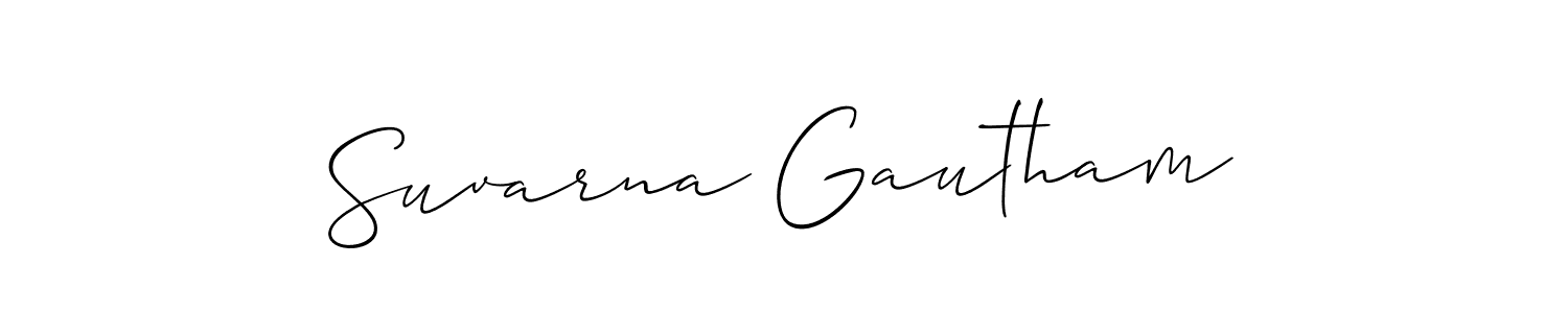 Also You can easily find your signature by using the search form. We will create Suvarna Gautham name handwritten signature images for you free of cost using Allison_Script sign style. Suvarna Gautham signature style 2 images and pictures png