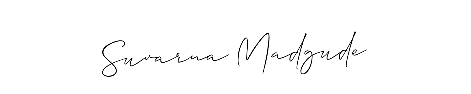 How to make Suvarna Madgude signature? Allison_Script is a professional autograph style. Create handwritten signature for Suvarna Madgude name. Suvarna Madgude signature style 2 images and pictures png