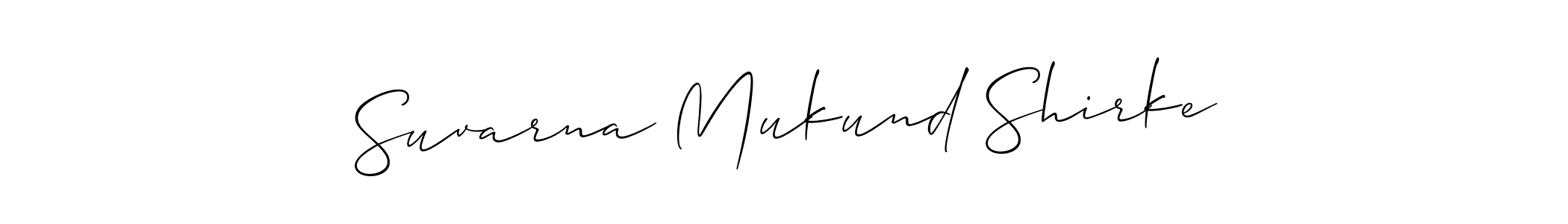 How to make Suvarna Mukund Shirke signature? Allison_Script is a professional autograph style. Create handwritten signature for Suvarna Mukund Shirke name. Suvarna Mukund Shirke signature style 2 images and pictures png