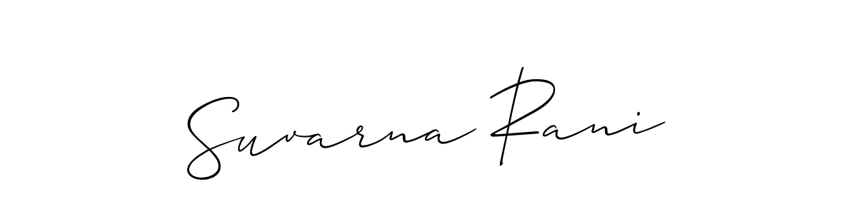 It looks lik you need a new signature style for name Suvarna Rani. Design unique handwritten (Allison_Script) signature with our free signature maker in just a few clicks. Suvarna Rani signature style 2 images and pictures png