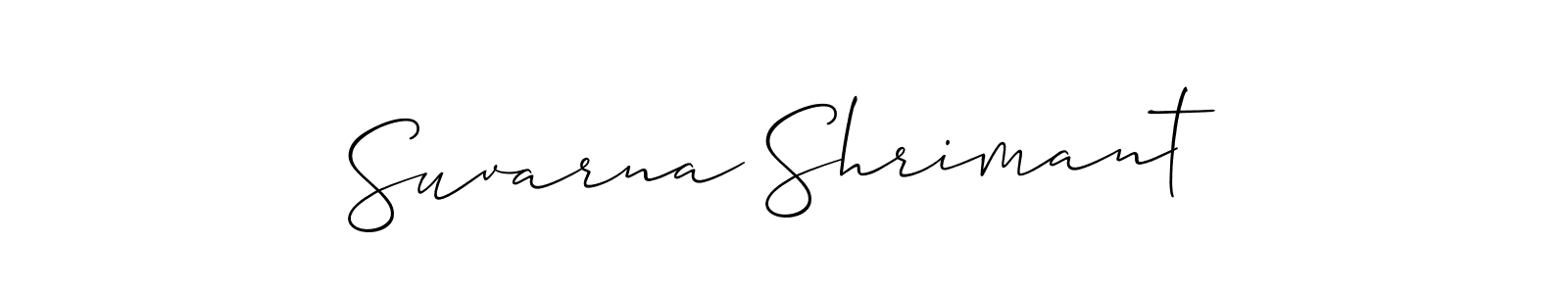 How to make Suvarna Shrimant name signature. Use Allison_Script style for creating short signs online. This is the latest handwritten sign. Suvarna Shrimant signature style 2 images and pictures png