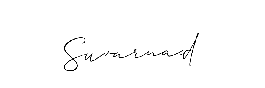 It looks lik you need a new signature style for name Suvarna.d. Design unique handwritten (Allison_Script) signature with our free signature maker in just a few clicks. Suvarna.d signature style 2 images and pictures png