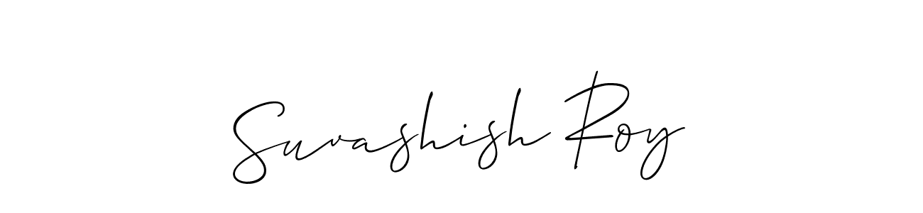 Create a beautiful signature design for name Suvashish Roy. With this signature (Allison_Script) fonts, you can make a handwritten signature for free. Suvashish Roy signature style 2 images and pictures png