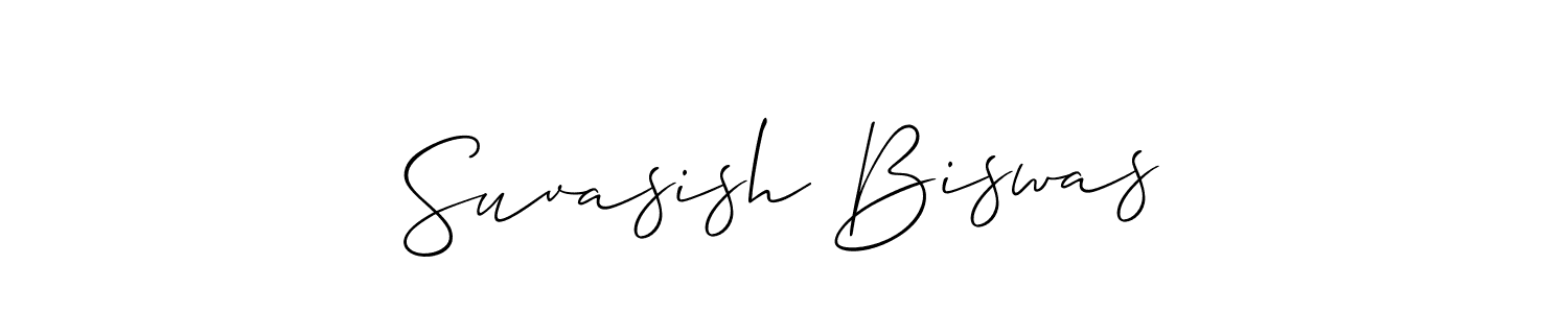 The best way (Allison_Script) to make a short signature is to pick only two or three words in your name. The name Suvasish Biswas include a total of six letters. For converting this name. Suvasish Biswas signature style 2 images and pictures png