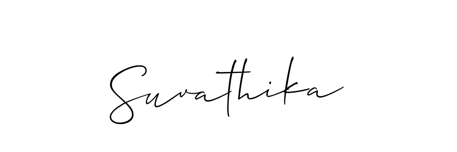 Also we have Suvathika name is the best signature style. Create professional handwritten signature collection using Allison_Script autograph style. Suvathika signature style 2 images and pictures png
