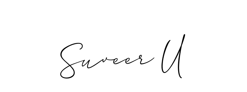 Similarly Allison_Script is the best handwritten signature design. Signature creator online .You can use it as an online autograph creator for name Suveer U. Suveer U signature style 2 images and pictures png