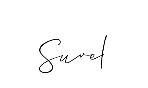 The best way (Allison_Script) to make a short signature is to pick only two or three words in your name. The name Suvel include a total of six letters. For converting this name. Suvel signature style 2 images and pictures png