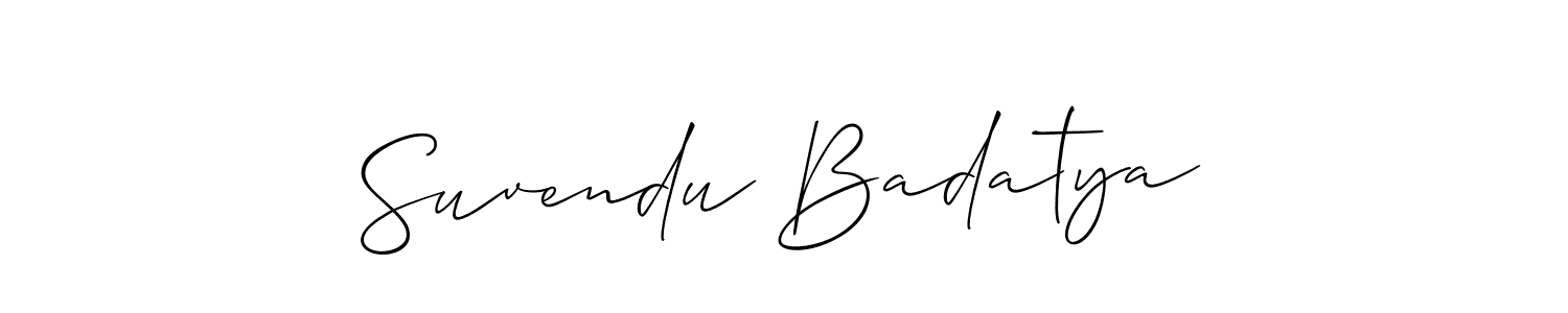 if you are searching for the best signature style for your name Suvendu Badatya. so please give up your signature search. here we have designed multiple signature styles  using Allison_Script. Suvendu Badatya signature style 2 images and pictures png