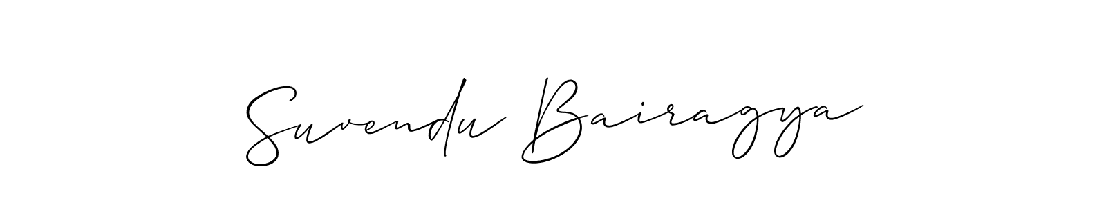 Allison_Script is a professional signature style that is perfect for those who want to add a touch of class to their signature. It is also a great choice for those who want to make their signature more unique. Get Suvendu Bairagya name to fancy signature for free. Suvendu Bairagya signature style 2 images and pictures png