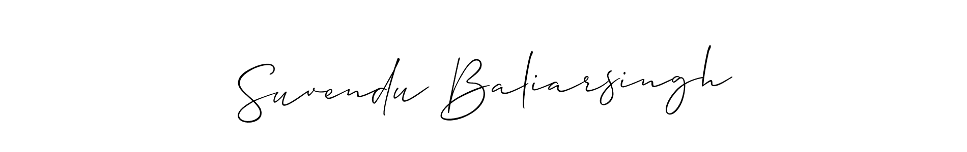 This is the best signature style for the Suvendu Baliarsingh name. Also you like these signature font (Allison_Script). Mix name signature. Suvendu Baliarsingh signature style 2 images and pictures png