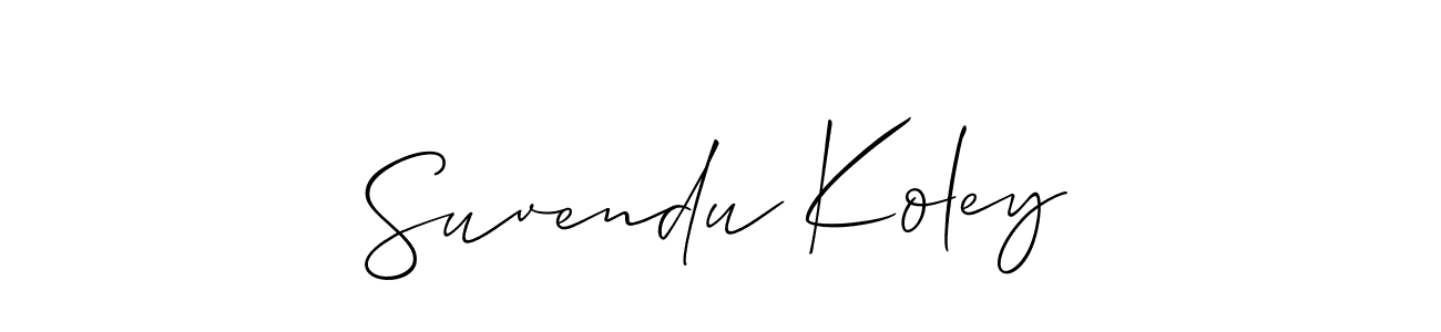 Use a signature maker to create a handwritten signature online. With this signature software, you can design (Allison_Script) your own signature for name Suvendu Koley. Suvendu Koley signature style 2 images and pictures png