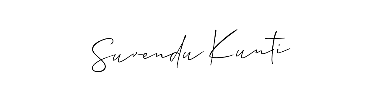 Use a signature maker to create a handwritten signature online. With this signature software, you can design (Allison_Script) your own signature for name Suvendu Kunti. Suvendu Kunti signature style 2 images and pictures png