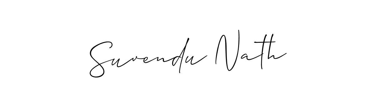 Create a beautiful signature design for name Suvendu Nath. With this signature (Allison_Script) fonts, you can make a handwritten signature for free. Suvendu Nath signature style 2 images and pictures png