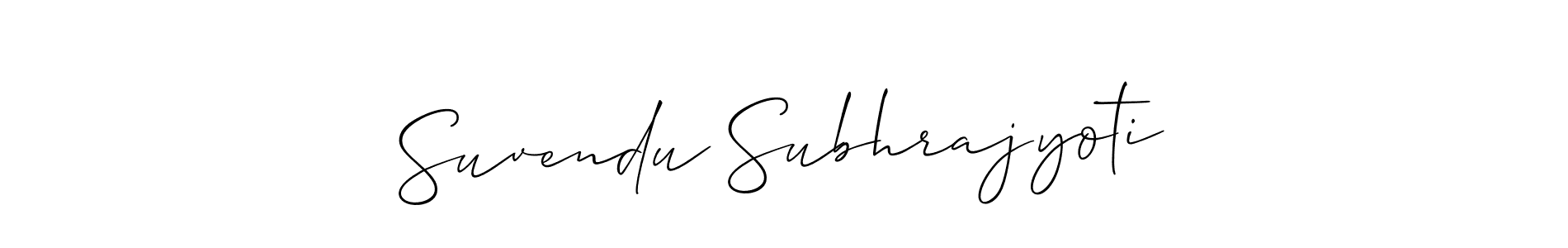 You should practise on your own different ways (Allison_Script) to write your name (Suvendu Subhrajyoti) in signature. don't let someone else do it for you. Suvendu Subhrajyoti signature style 2 images and pictures png