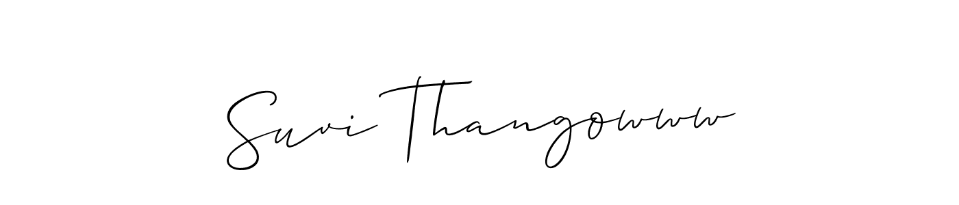 Design your own signature with our free online signature maker. With this signature software, you can create a handwritten (Allison_Script) signature for name Suvi Thangowww. Suvi Thangowww signature style 2 images and pictures png